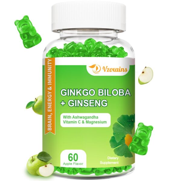 Version 1.0.0 Gomitas VZOXAINS Ginkgo Biloba con Ginseng y Magnesio paquete frontal