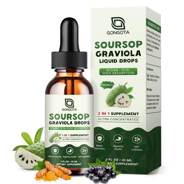 GONGOTA gotas líquidas guanábana amargas extracto orgánico 1 fl oz