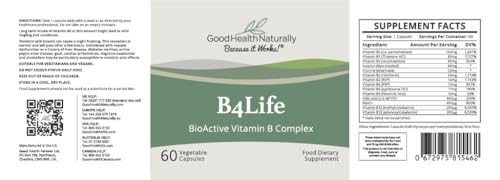 Frasco y etiqueta de B4Life BioActive Vitamin B Complex