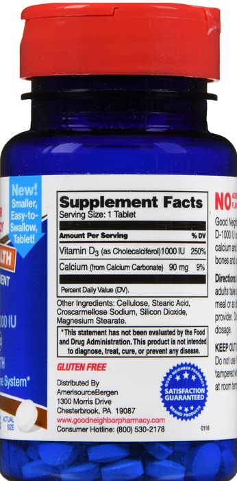 Good Neighbor Pharmacy GNP Vitamina D 1000 UI empaque lateral