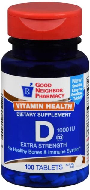 Version 1.0.0 Good Neighbor Pharmacy GNP Vitamina D 1000 UI frasco frontal