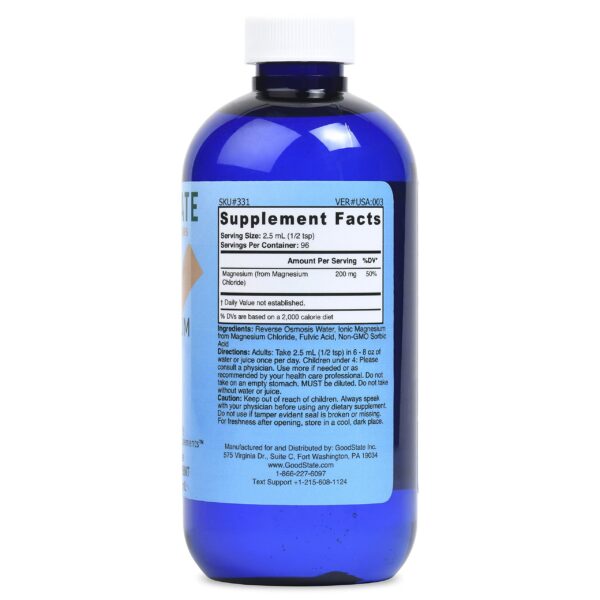 Version 1.0.0 Etiqueta del suplemento de magnesio líquido Good State