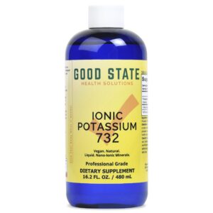 Version 1.0.0 Good State suplemento líquido de potasio ionic botella frontal