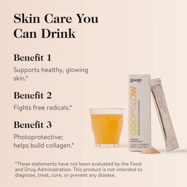 goop Morning Skin Drink Mix caja y sobres