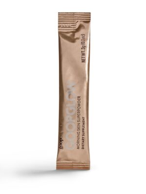 Version 1.0.0 goop Morning Skin Drink Mix frasco con etiqueta