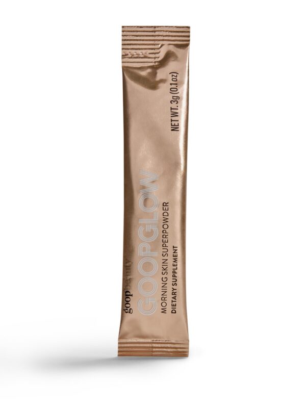 goop Morning Skin Drink Mix frasco con etiqueta