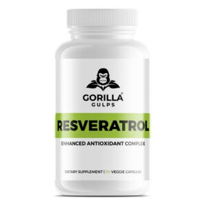 Version 1.0.0 Gorilla Gulps resveratrol orgánico botella frontal