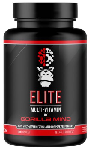 Etiqueta frontal Gorilla Mind Elite Multivitamin