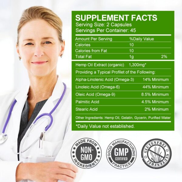 Frasco de cápsulas de cáñamo GORNVB etiqueta