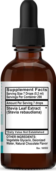 Gota de stevia líquida sabor chocolate para uso en bebidas