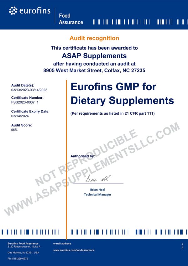 Absonutrix botella suplemento líquido no GMO certificado GMP
