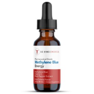 Gotas de azul de metileno sabor piña colada.