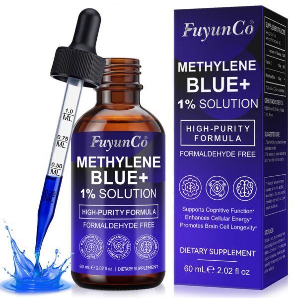 Version 1.0.0 Gotas azul-metileno en frasco con gotero