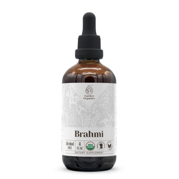 Version 1.0.0 Gotas Brahmi orgánico Garden Organics 4 oz sin alcohol