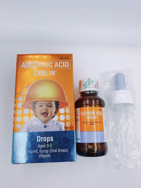 Gotas Ceelin vitamina C ácido ascórbico sabor naranja para niños