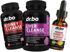 Version 1.0.0 Gotas detox para hígado y riñón DR BO botella frontal