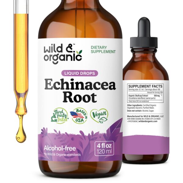 Version 1.0.0 Gotas de Echinacea Wild Organic apoyo inmunológico natural
