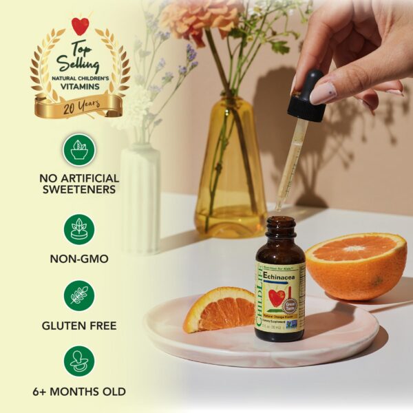 Detalle etiqueta gota Echinacea para niños CHILDLIFE ESSENTIALS