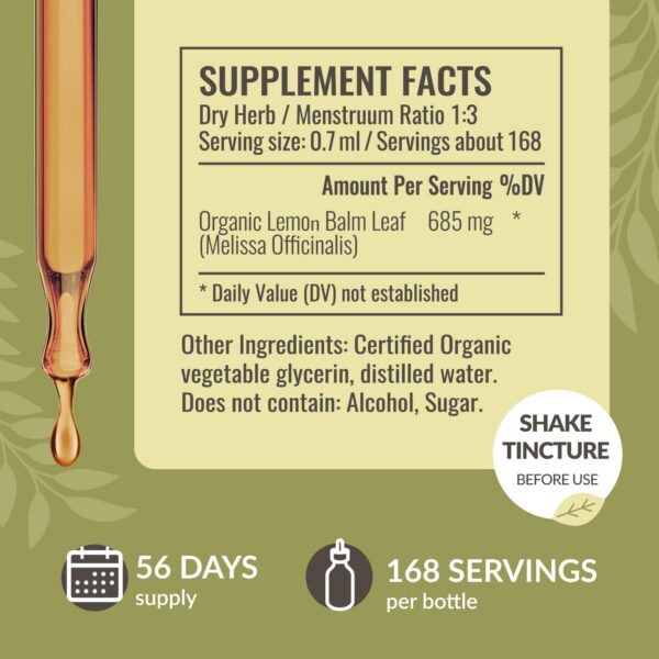 Gotas de toronjil extracto natural para calma Herbamama