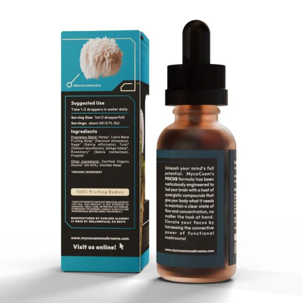 Gotas de hongo Melena de León mostradas