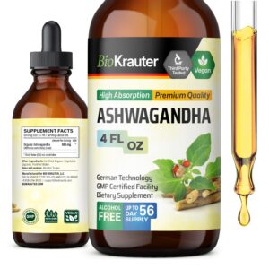 Gotas líquidas de Ashwagandha BIO KRAUTER botella 4 fl oz