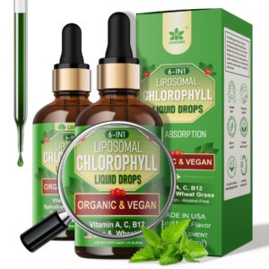 Gotas líquidas orgánicas de clorofila Liposomal 2 pack