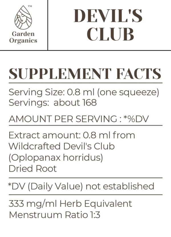 Gotas líquidas de Devil's Club en cuentagotas