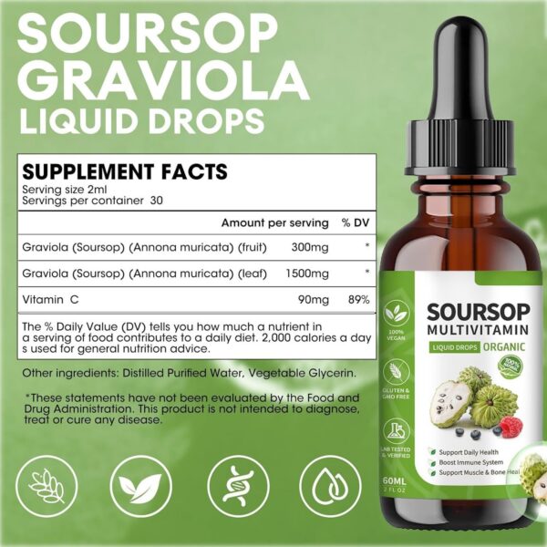 Version 1.0.0 Gotas líquidas extracto orgánico guanábana para salud diaria