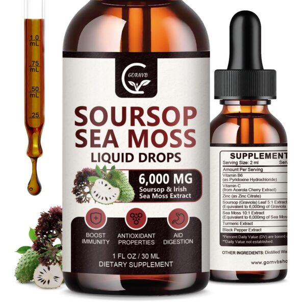 Gotas Líquidas de Guanábana Graviola GORNVB en botella