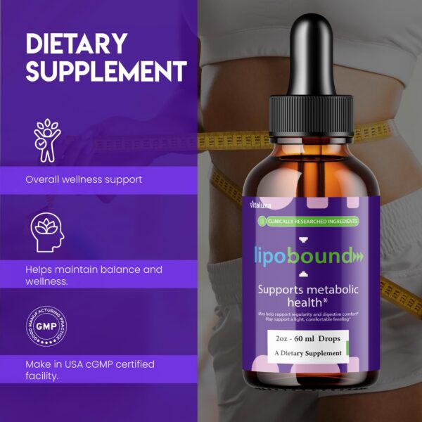 Version 1.0.0 Gotas líquidas Lipo Bound con ingredientes naturales