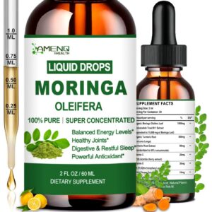 Gotas líquidas de moringa orgánica AMENQ hHEALTH botella frontal