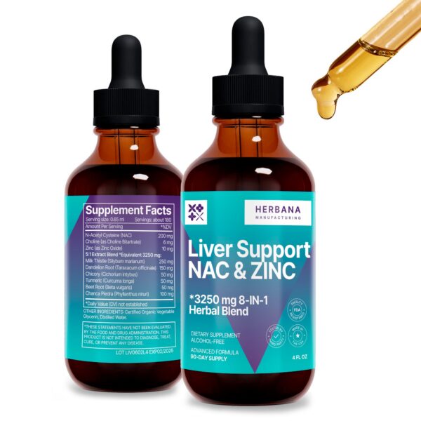 Gotas líquidas de soporte hepático con cardo mariano y diente de león