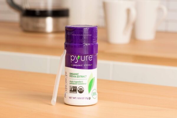 Gotas líquidas de stevia orgánica Pyure para endulzar