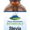 Version 1.0.0 Gotas líquidas de stevia sabor vainilla en botella de vidrio