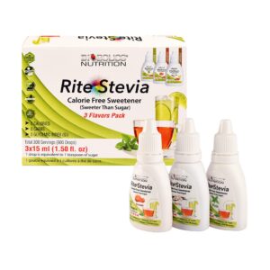 Gotas líquidas de stevia sabores vainilla caramelo natural Pure Rite