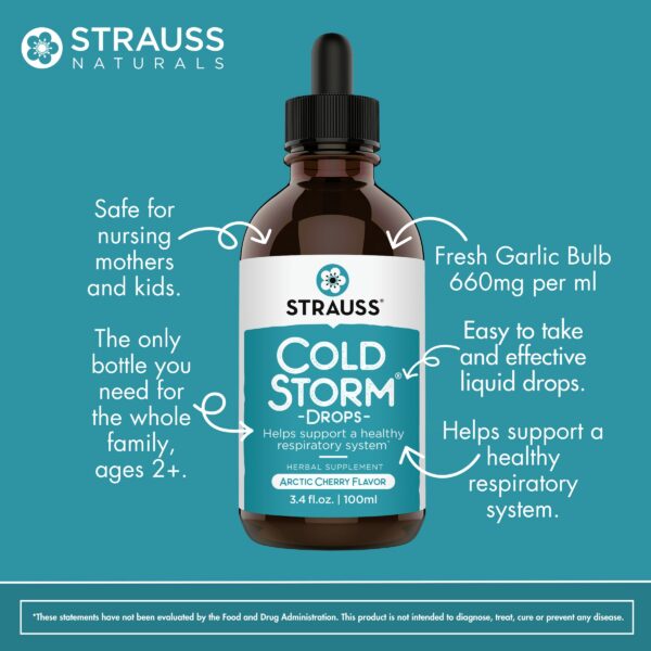 Gotas líquidas Strauss Naturals Coldstorm fórmula natural 100 ml