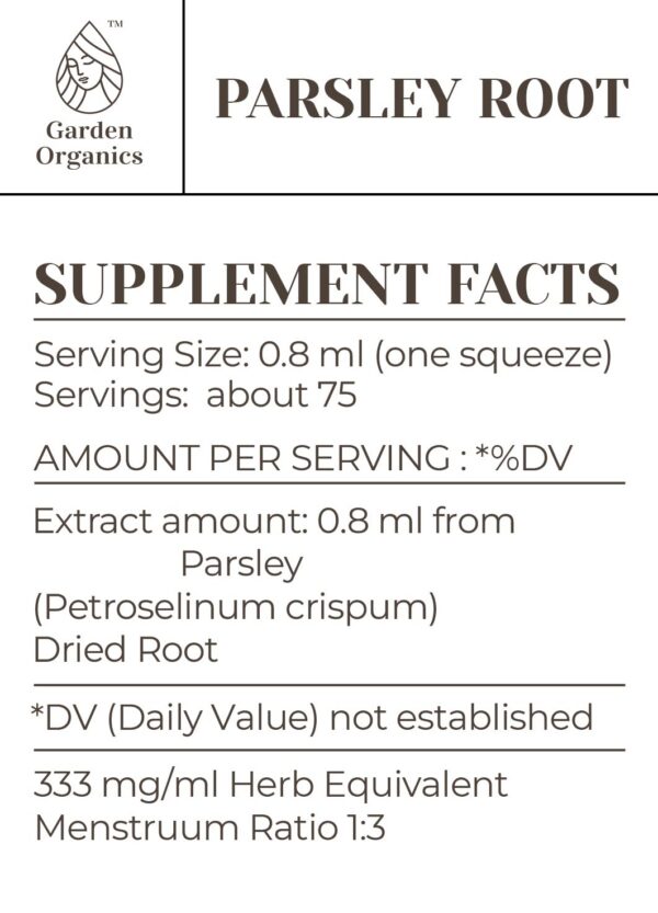 Gotas líquidas tintura natural raíz perejil sistema inmunológico 2 fl oz