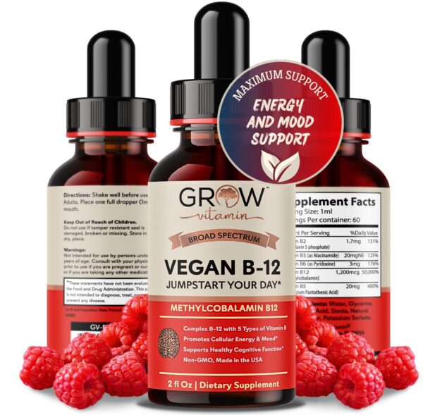 gotas líquidas vitamina b12 grow vitamin vegan complex