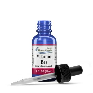 Gotas líquidas vitamina b12 honeycombs frasco frontal