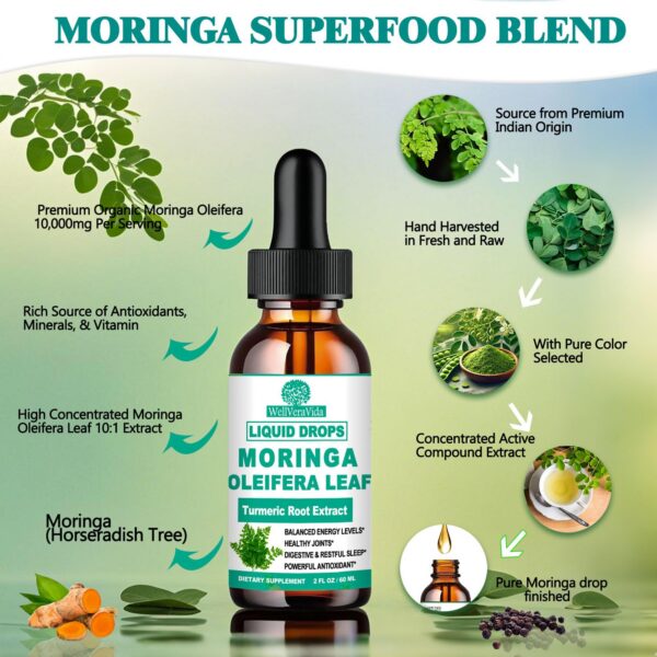 Gotas moringa orgánica con vitamina e y sistema inmunológico