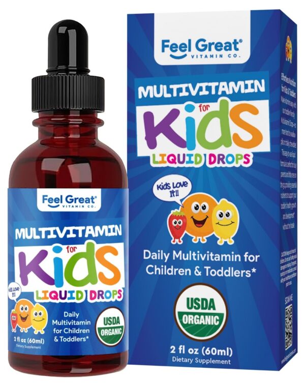 Version 1.0.0 Gotas multivitamínicas orgánicas para niños - etiqueta