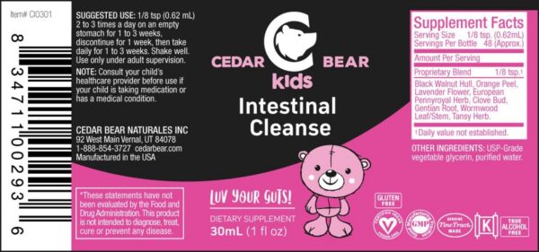Gotas naturales para detox y digestión infantil Cedar Bear