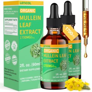 Botella de gotas orgánicas de gordolobo LETSCOL para pulmones