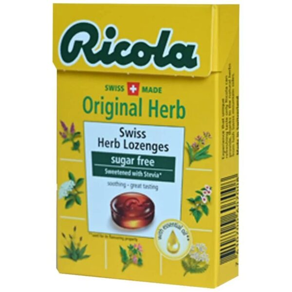 Gotas Ricola sin azúcar para alivio natural garganta