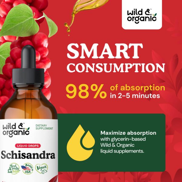 Gotas de schisandra veganas y sin azúcar Wild & Organic