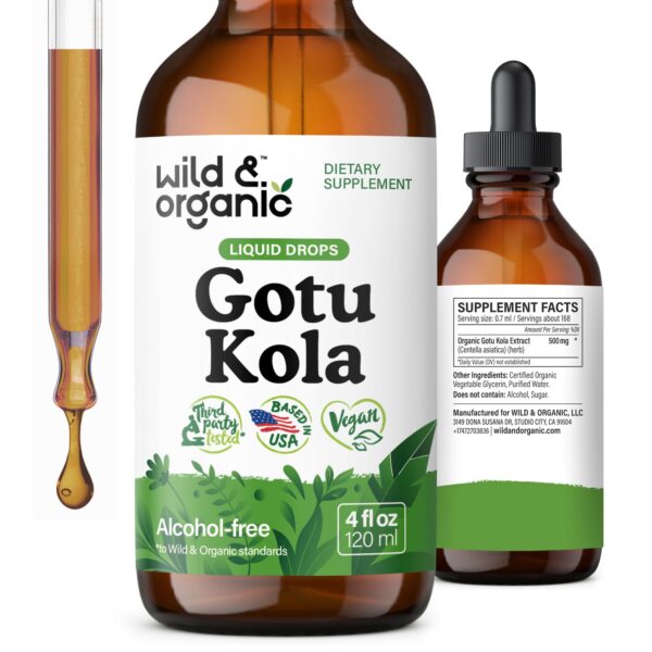 Version 1.0.0 Gotas suplemento Gotu Kola orgánico vegano 4 fl oz