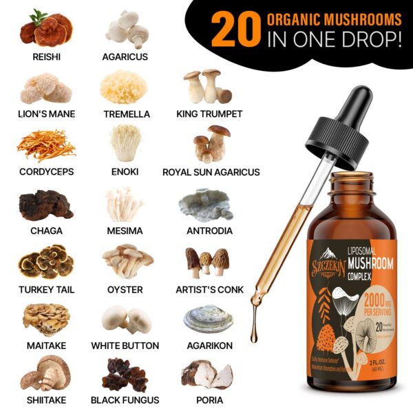 Gotas naturales de hongos para mejorar sistema inmunológico SZCZEKIN