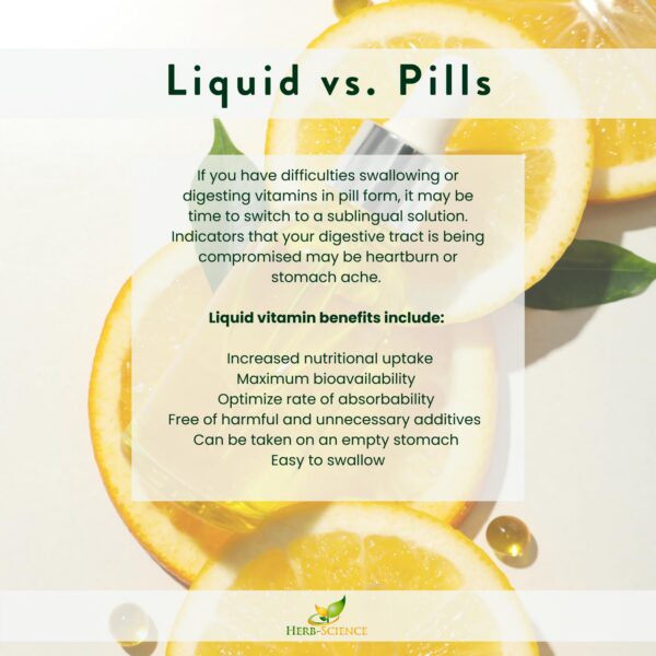 Detalle botella Vitamina B2 líquido Herb-Science vista lateral