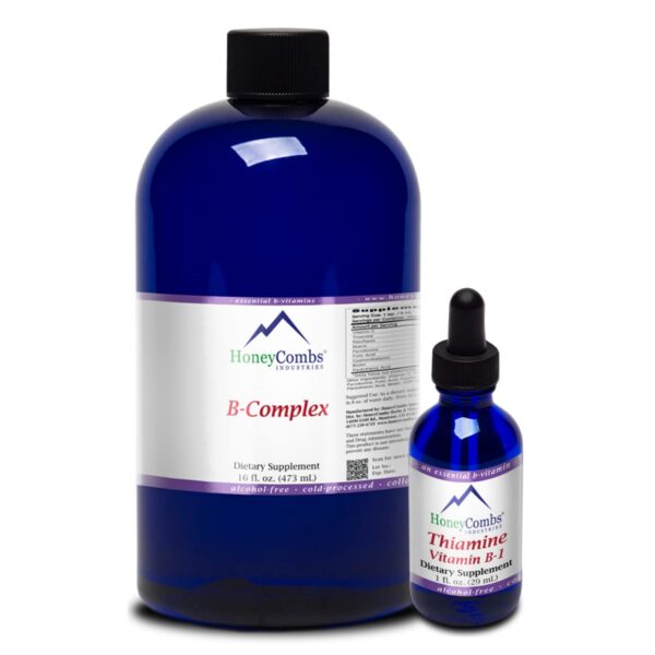 Gotas vitamina B5 y complejo B HoneyCombs frascos de 1 y 16 fl oz