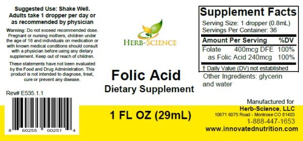 Version 1.0.0 Gotas vitamina B9 ácido fólico apoyo digestivo Herb-Science